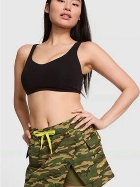 PINK Victoria's Secret Camo Skort with Lime Drawstring